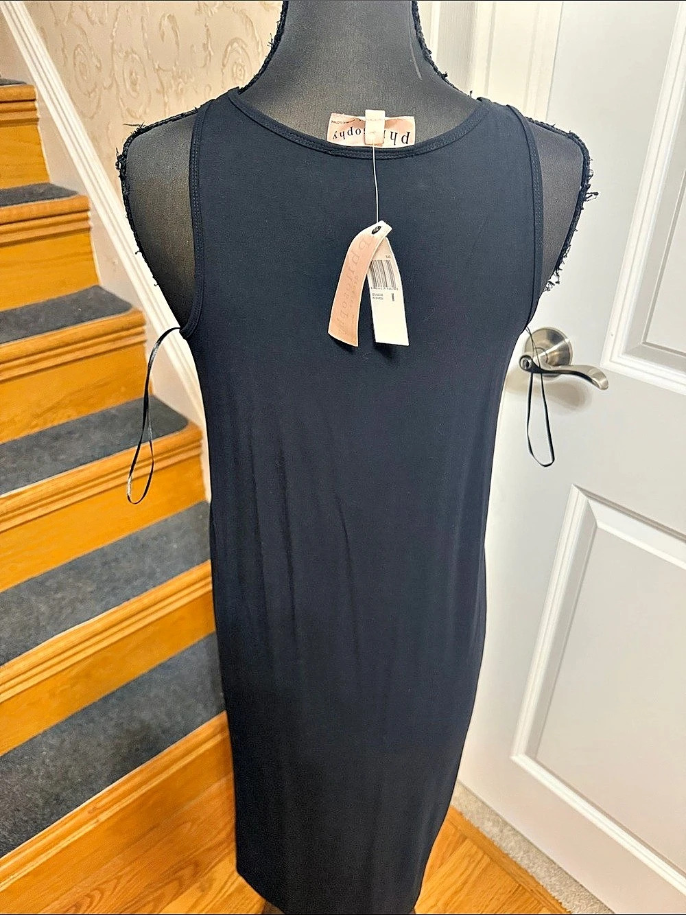 philosophy Black Lace Shoulder Midi Dress Size Medium NWT